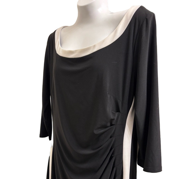 Chaps NWT Black and White 3/4 Sleeve Dress - Picture 4 of 6